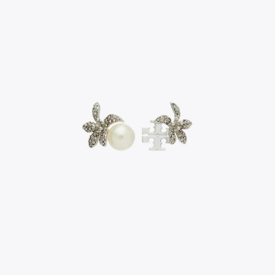 Moondance Pearl And Flower Stud Earrings
