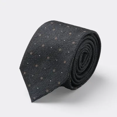 Grey Flower Tie