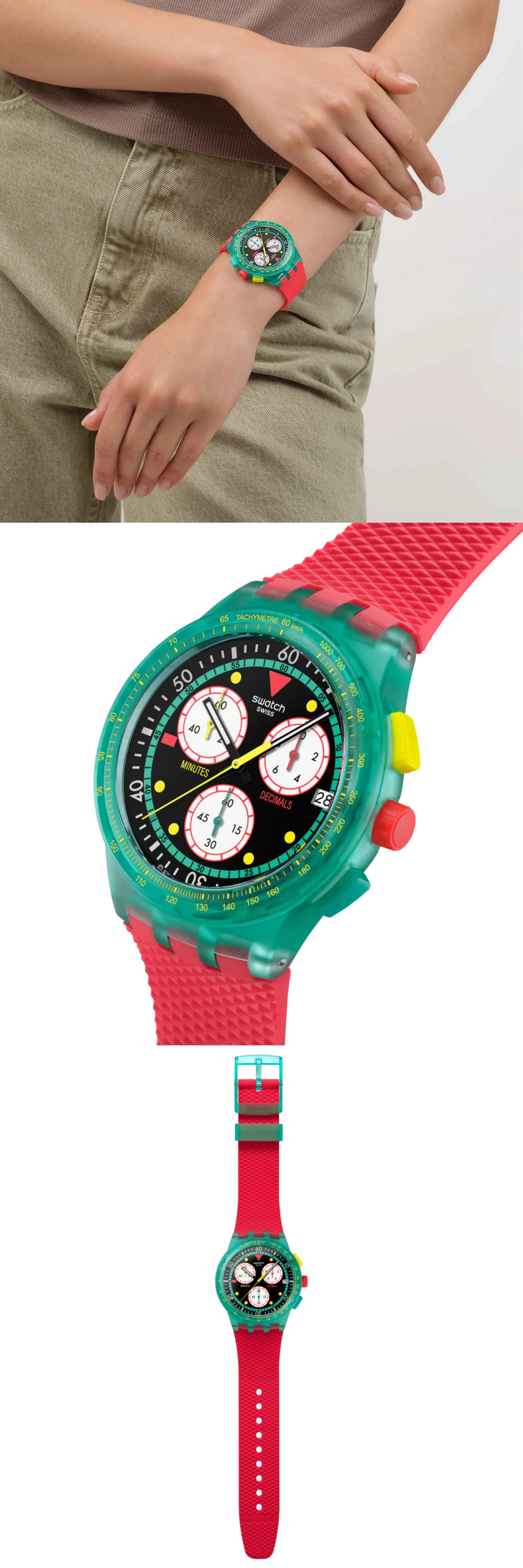 SWATCH NEON EMERALD CHRONO 상세 1