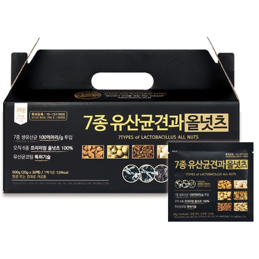 7종 유산균 견과 올넛츠 (20g x 30입)