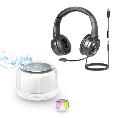 HS2190 볼드 접이식 마이크 헤드셋 + 샤인 LED 블루투스 스피커 SP2192BT